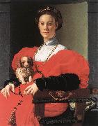 BRONZINO, Agnolo Portrait of a Lady with a Puppy f china oil painting reproduction